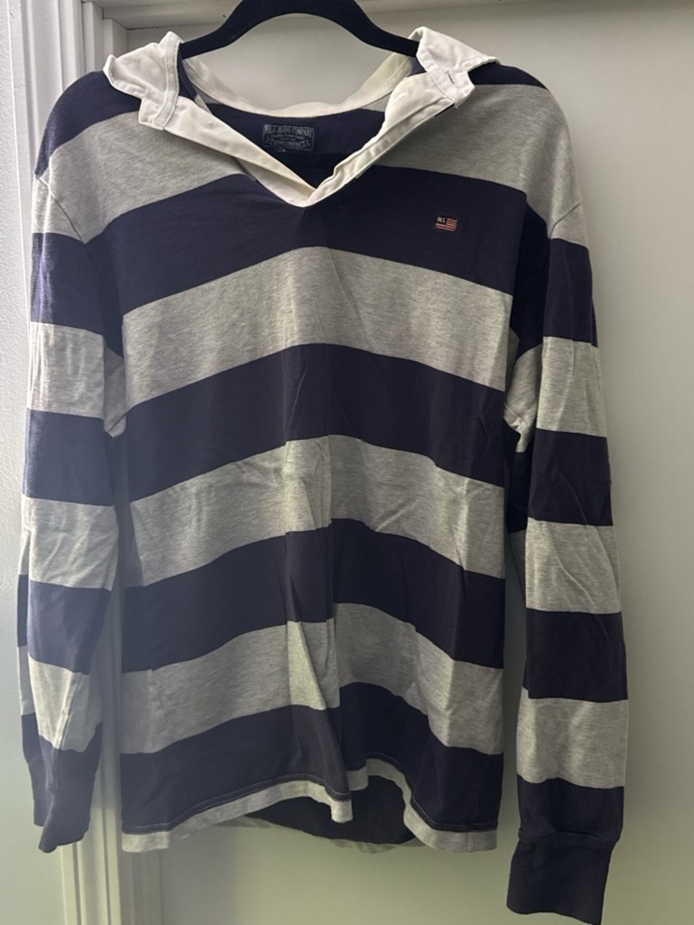 Polo by Ralph Lauren Navy & Gray Striped Long-Sleeve Tee